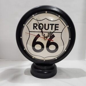 Black Gasoline Pump Route 66 Standing Clock
